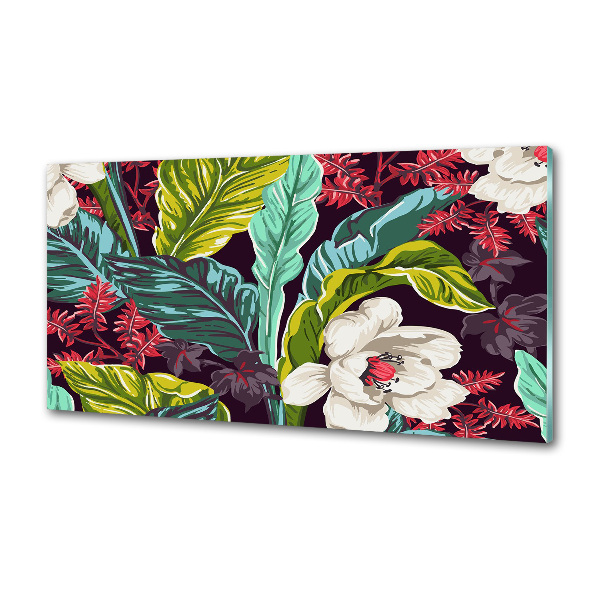 Sticlă pentru bucătărie flori tropicale