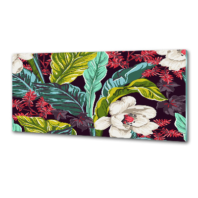 Sticlă pentru bucătărie flori tropicale