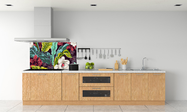 Sticlă pentru bucătărie flori tropicale