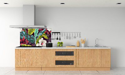 Sticlă pentru bucătărie flori tropicale