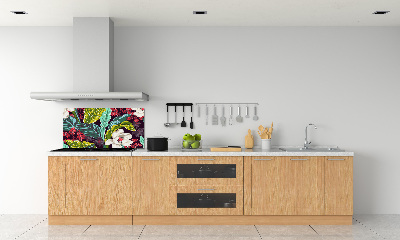 Sticlă pentru bucătărie flori tropicale