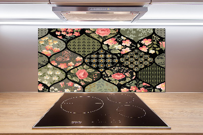 Sticlă pentru bucătărie model floral