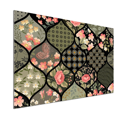 Sticlă pentru bucătărie model floral