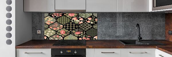 Sticlă pentru bucătărie model floral
