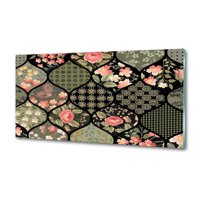 Sticlă pentru bucătărie model floral