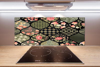 Sticlă pentru bucătărie model floral