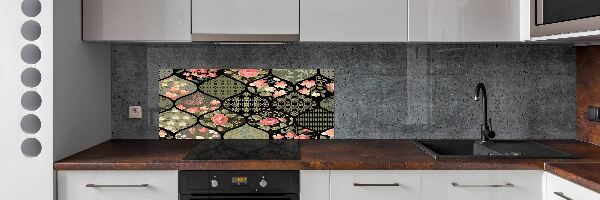 Sticlă pentru bucătărie model floral