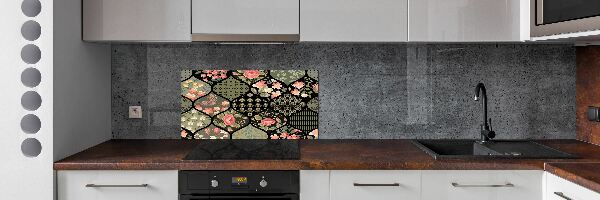 Sticlă pentru bucătărie model floral