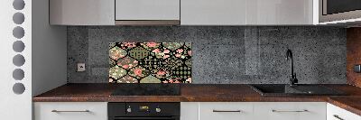 Sticlă pentru bucătărie model floral