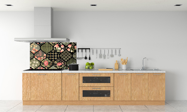 Sticlă pentru bucătărie model floral