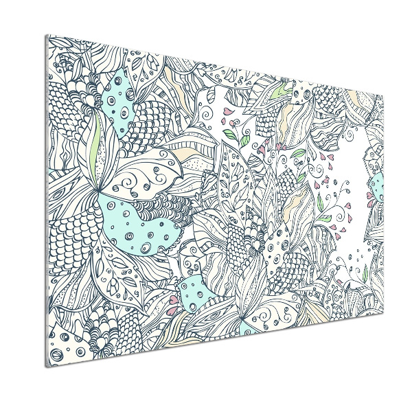 Sticlă pentru bucătărie model floral