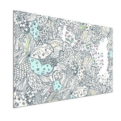 Sticlă pentru bucătărie model floral