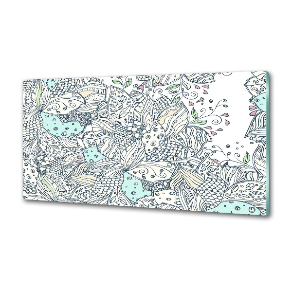 Sticlă pentru bucătărie model floral