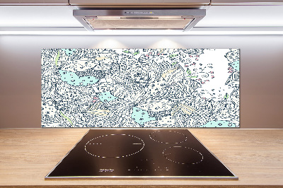 Sticlă pentru bucătărie model floral