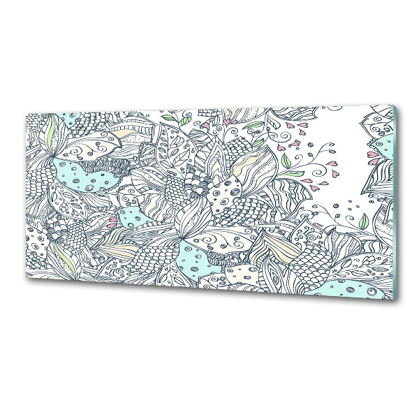 Sticlă pentru bucătărie model floral