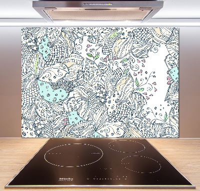 Sticlă pentru bucătărie model floral