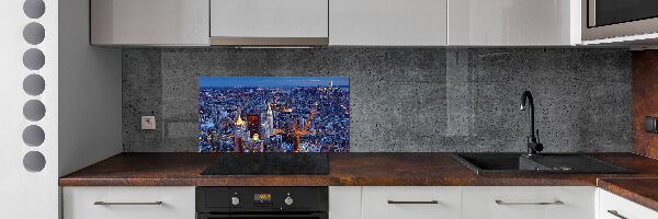 Panou sticlă decorativa bucătărie Manhattan pe timp de noapte