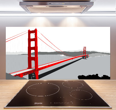 Panou sticlă decorativa bucătărie Podul din San Francisco