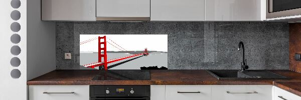 Panou sticlă decorativa bucătărie Podul din San Francisco