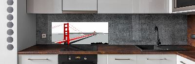 Panou sticlă decorativa bucătărie Podul din San Francisco