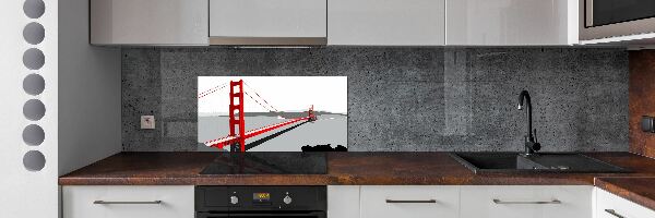 Panou sticlă decorativa bucătărie Podul din San Francisco