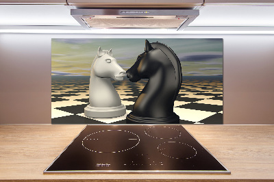 Sticlă pentru bucătărie cai de șah
