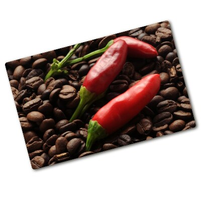 Tocător sticlă Chilli și cafea