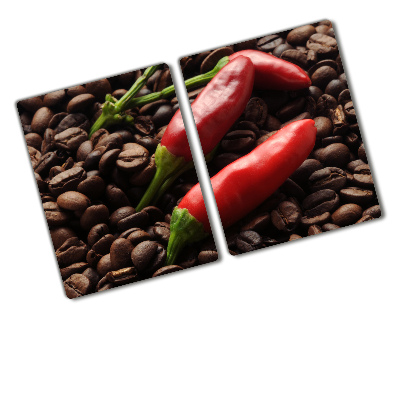 Tocător sticlă Chilli și cafea