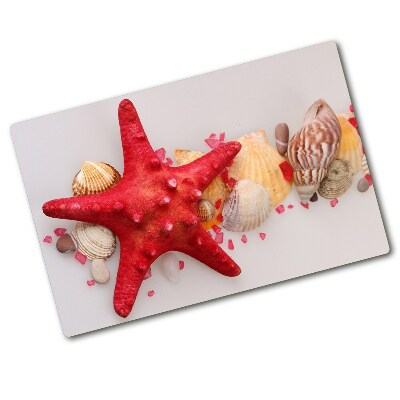 Tocător sticlă Starfish și scoici