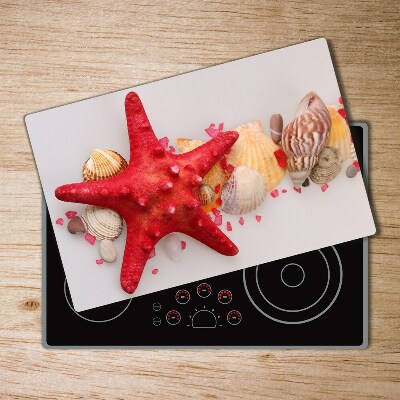 Tocător sticlă Starfish și scoici