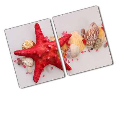 Tocător sticlă Starfish și scoici