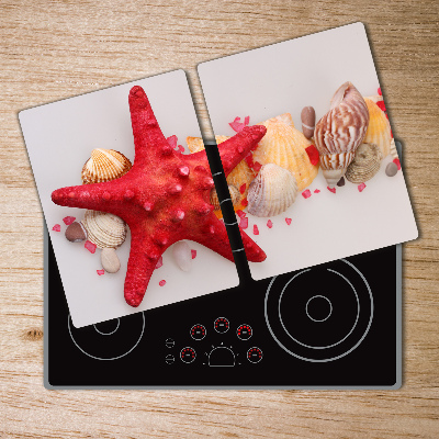 Tocător sticlă Starfish și scoici