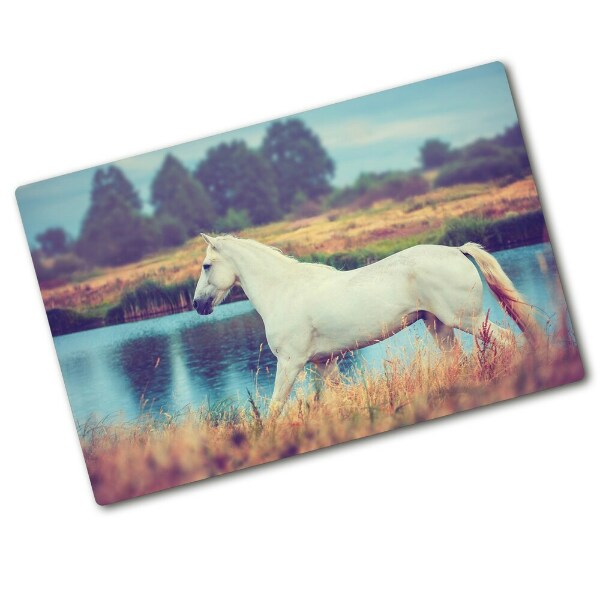 Tocător din sticlă White Lake Horse
