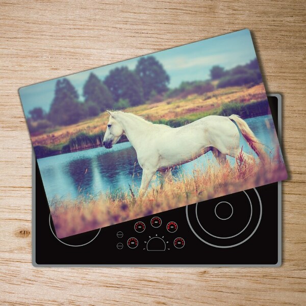 Tocător din sticlă White Lake Horse