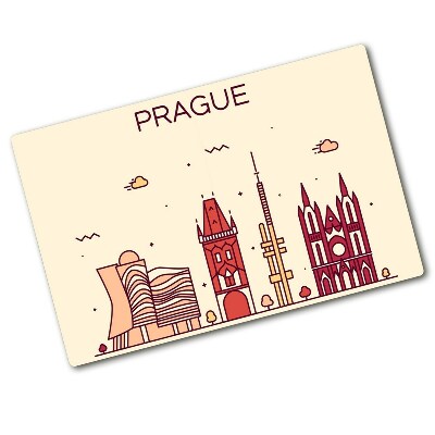 Tocător din sticlă Hărți Praga clădiri și steaguri