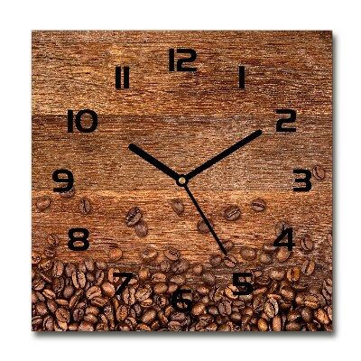 Ceas din sticlă pătrat Boabe de cafea