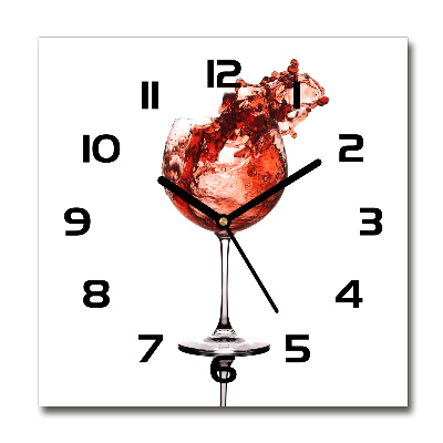 Ceas din sticlă pătrat Un pahar de vin
