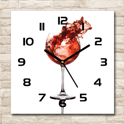 Ceas din sticlă pătrat Un pahar de vin