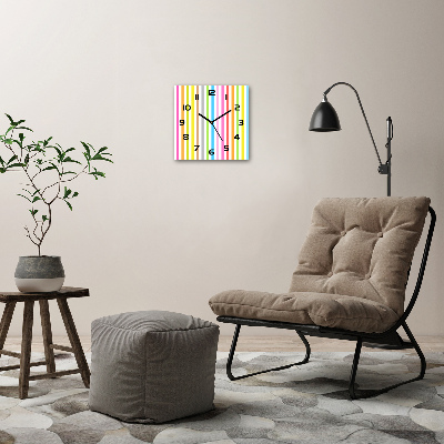 Ceas din sticlă pătrat dungi colorate