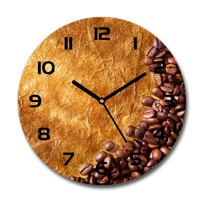 Ceas perete din sticlă rotund Boabe de cafea