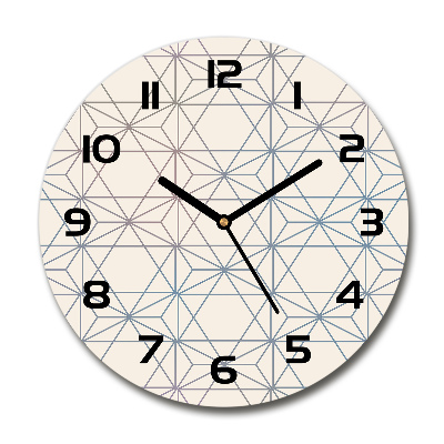 Ceas rotund de perete din sticlă fundal geometrică