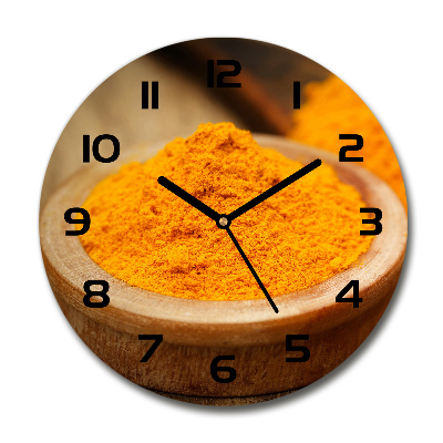 Ceas rotund de perete din sticlă condiment turmeric