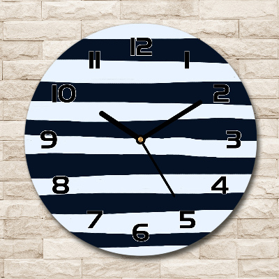 Ceas de sticlă pe perete rotund fundal Striped