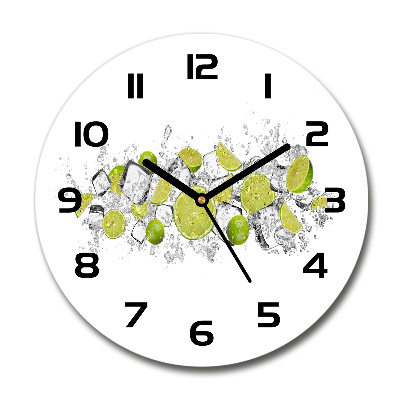 Ceas rotund de perete din sticlă cuburi de gheata Lime