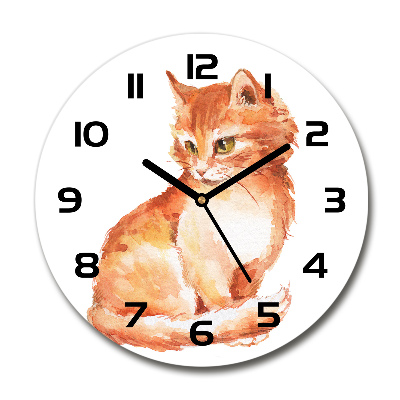 Ceas din sticlă rotund Red Cat