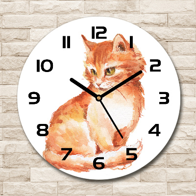 Ceas din sticlă rotund Red Cat
