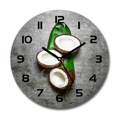 Ceas din sticlă rotund jumătăți de nucă de cocos