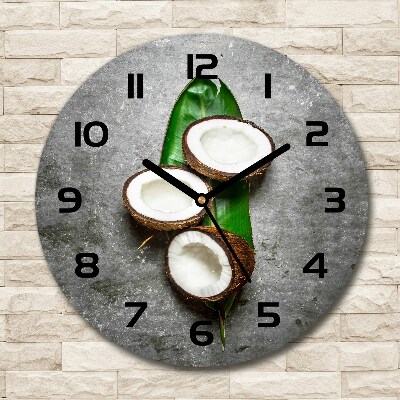 Ceas din sticlă rotund jumătăți de nucă de cocos