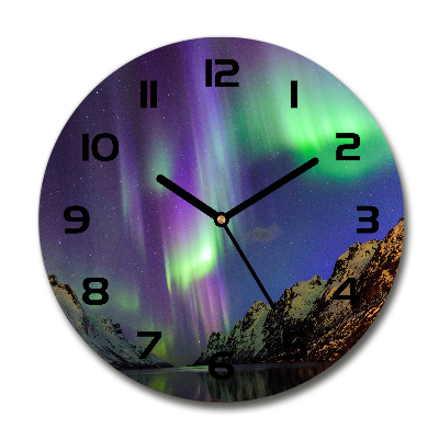 Ceas din sticlă rotund Aurora boreala