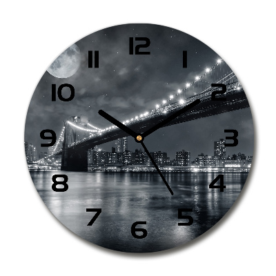 Ceas perete din sticlă rotund Podul Brooklyn